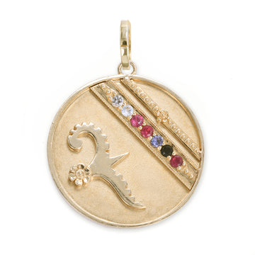 Large (25mm) Lily Dove Medallion - "Warrior" - 7 Stones