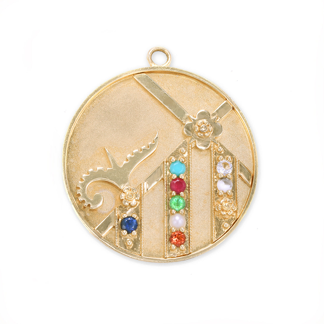 Large (25mm) Mountain Medallion - "Strength" Message - 8 Stones
