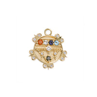 Mini Lace Shield Medallion With Florets - "Faith" - 5 Stones