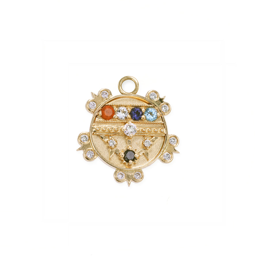 Mini Lace Shield Medallion With Florets - "Faith" - 5 Stones