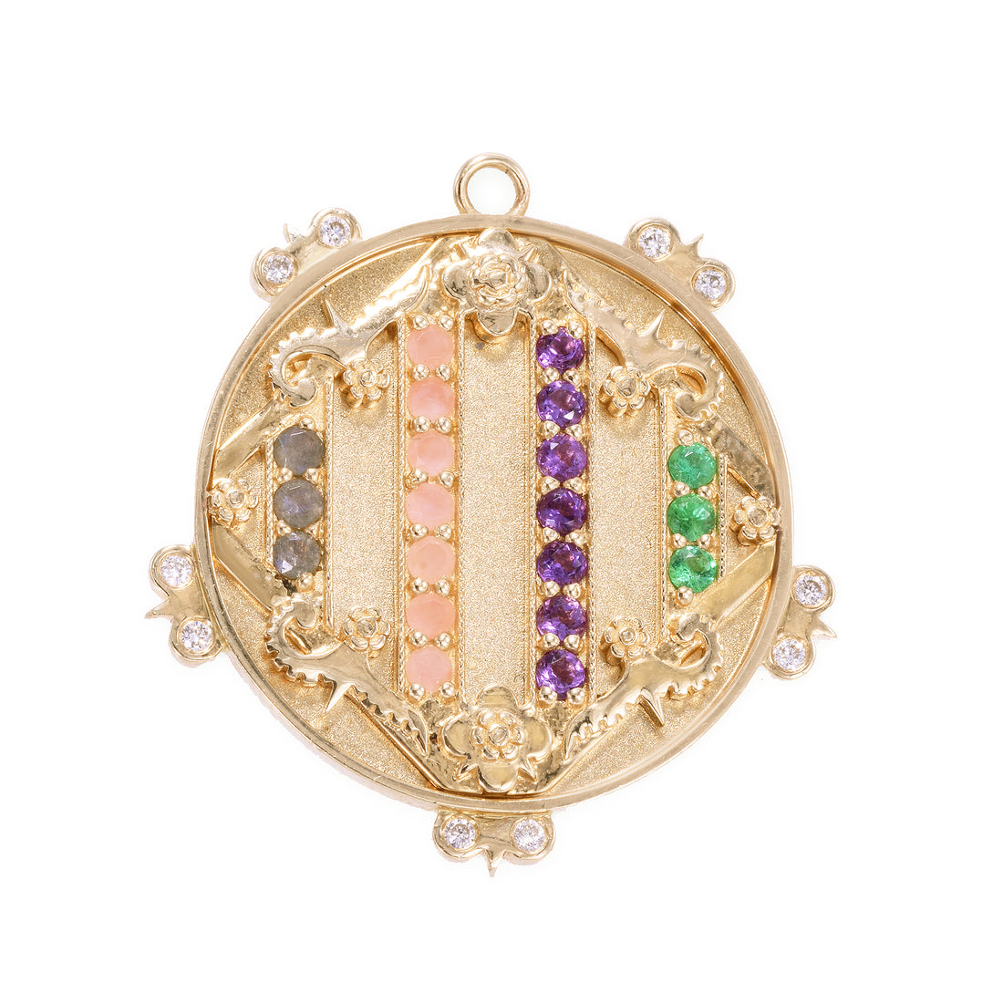 Large (25mm) Gateway Medallion With Florets - "Love" - 20 Stones