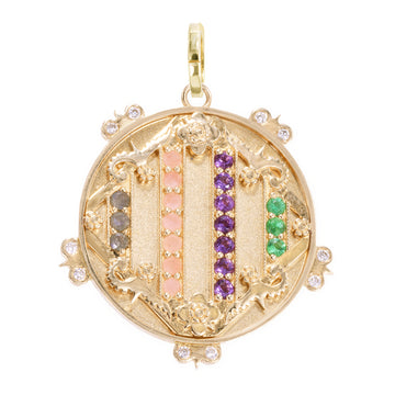 Large (25mm) Gateway Medallion With Florets - "Love" - 20 Stones