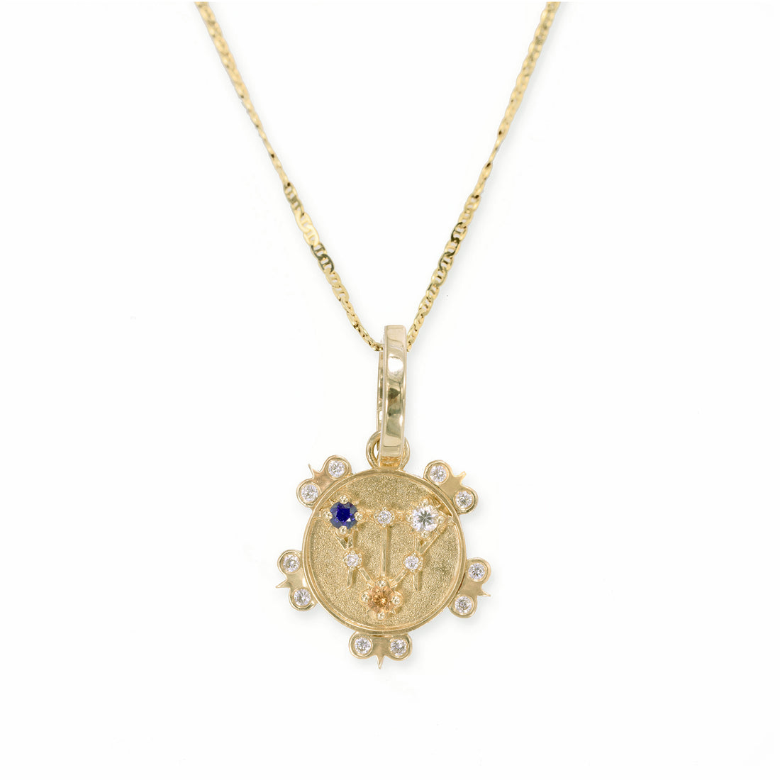 Mini (12mm) Lace Shield Medallion With Florets - 3 Stones