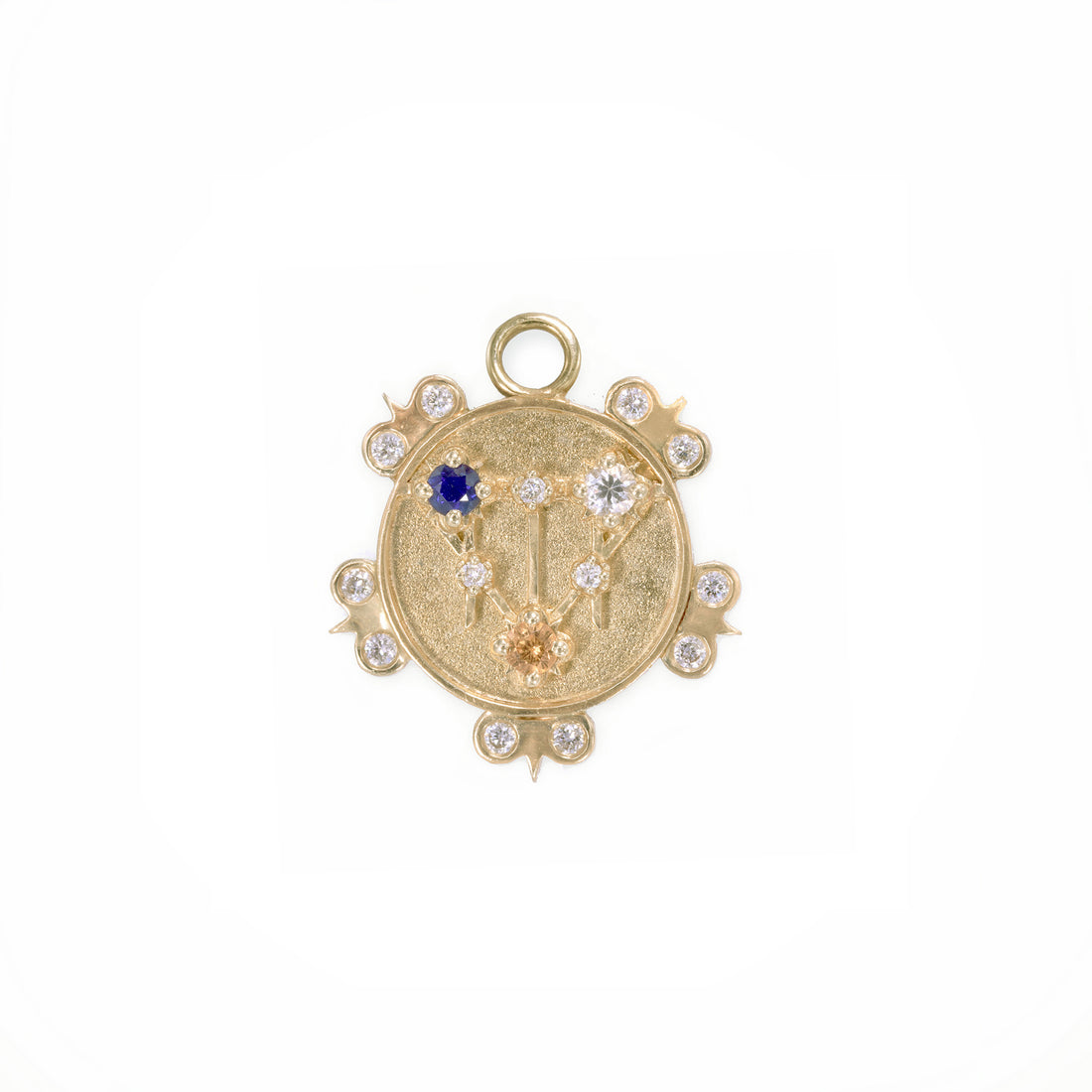 Mini (12mm) Lace Shield Medallion With Florets - 3 Stones