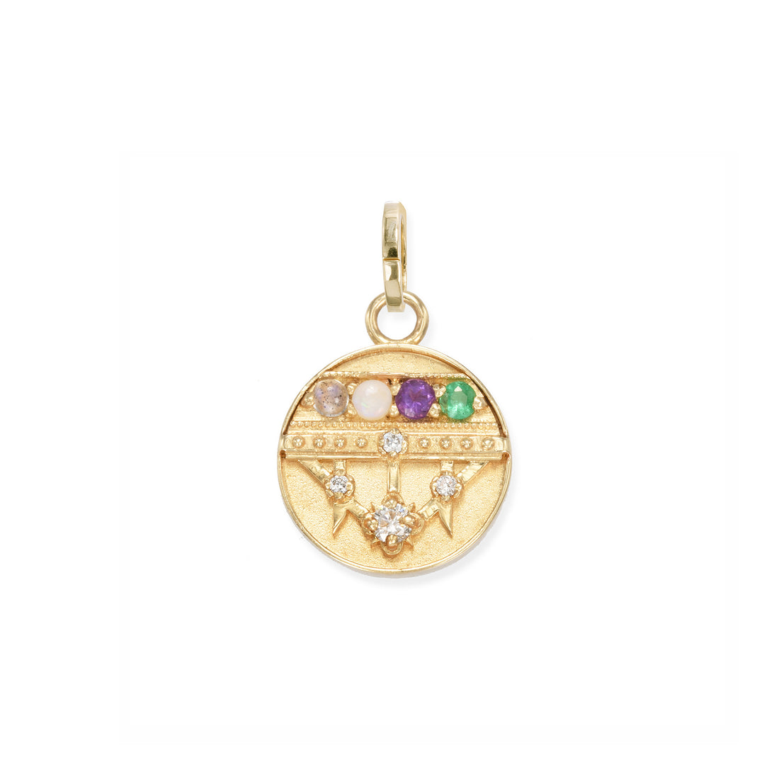 Mini Lace Shield Medallion - "Loved" - 5 Stones