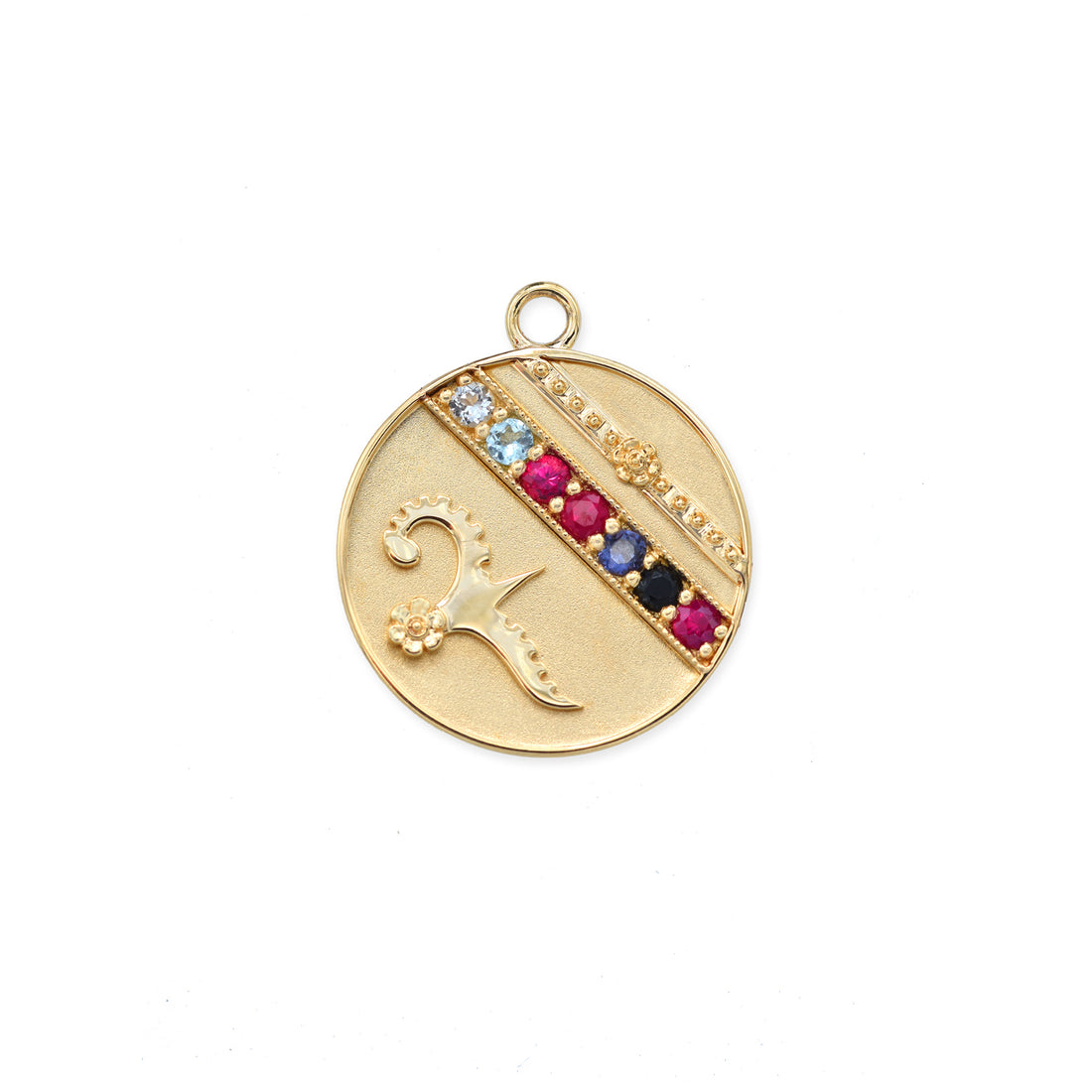 Small (18mm) Lily Dove Medallion - "Warrior" - 7 Stones