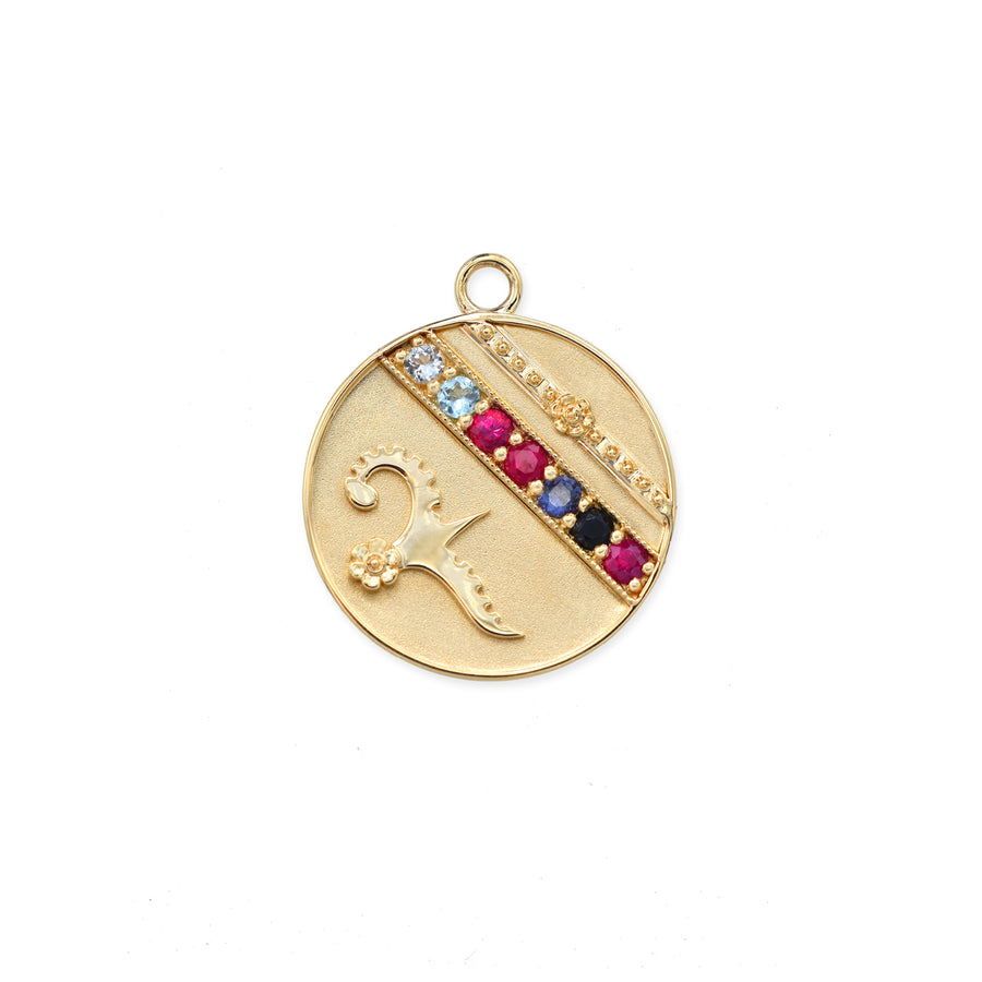 Small (18mm) Lily Dove Medallion - "Warrior" - 7 Stones