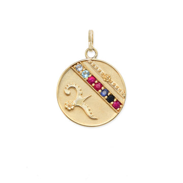 Small (18mm) Lily Dove Medallion - "Warrior" - 7 Stones