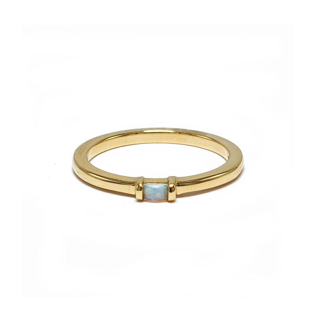 Single Baguette Birthstone Stack Ring