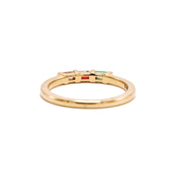 3 Stone Baguette Monogram or Triplet Stack Ring