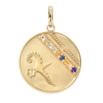 Large (25mm) Lily Dove Medallion - "Always You" Message - 9 Stones