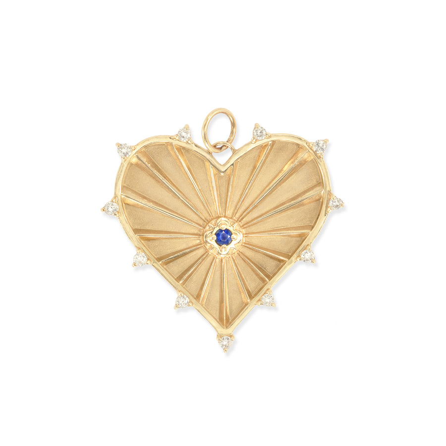 Large (25mm) Radiant Heart Birthstone Medallion