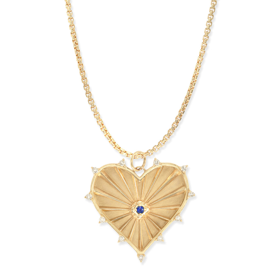 Large (25mm) Radiant Heart Birthstone Medallion