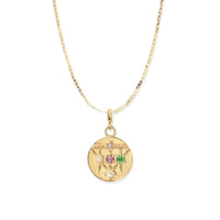Mini Lace Shield Medallion - "Loved" - 5 Stones