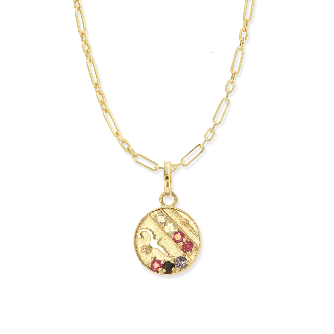 Mini (12mm) Lily Dove Medallion - "Warrior" - 7 Stones
