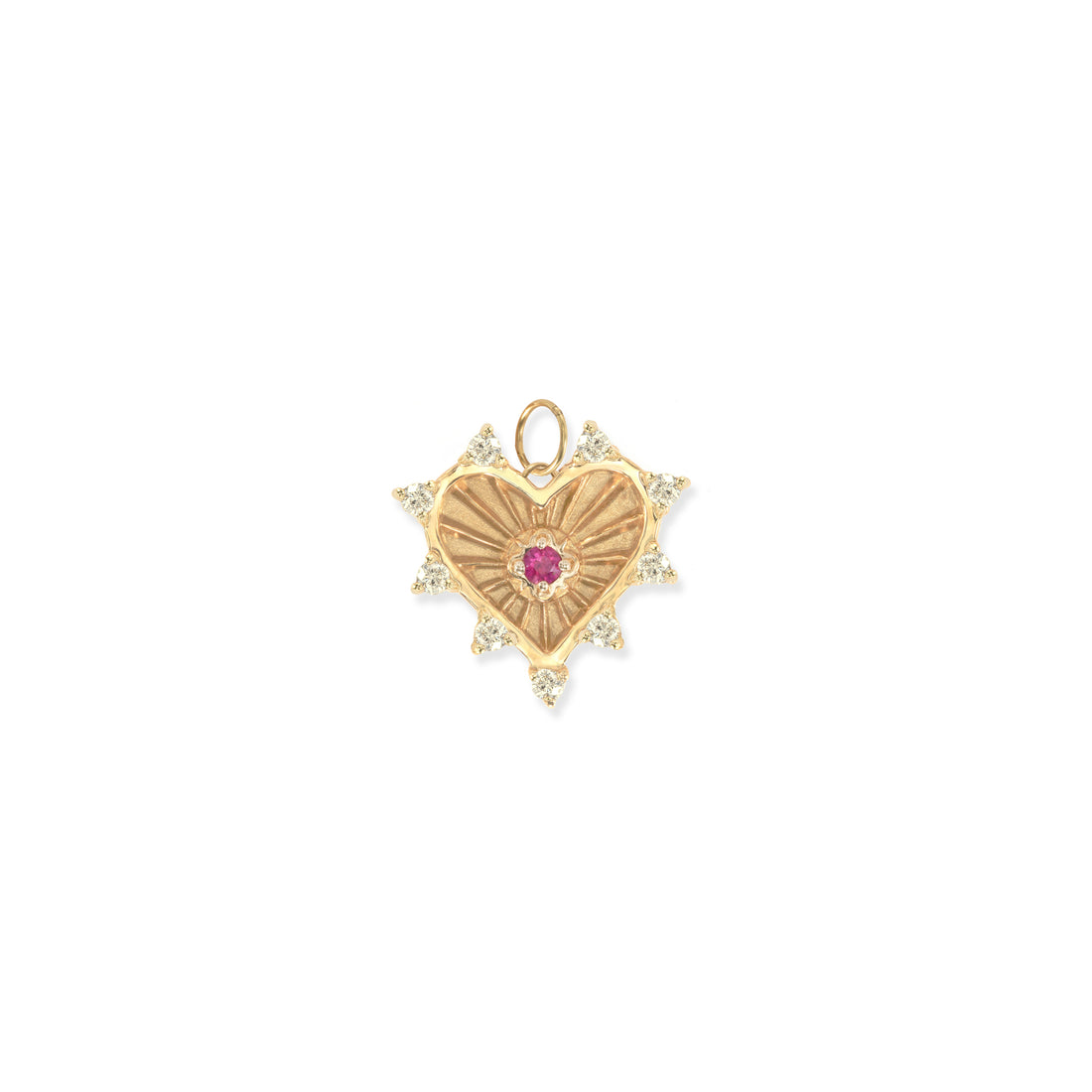 Mini (12mm) Radiant Heart Birthstone Medallion