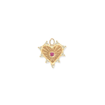 Mini (12mm) Radiant Heart Birthstone Medallion