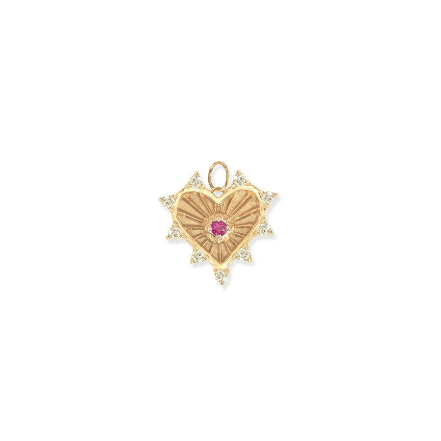 Mini (12mm) Radiant Heart Birthstone Medallion