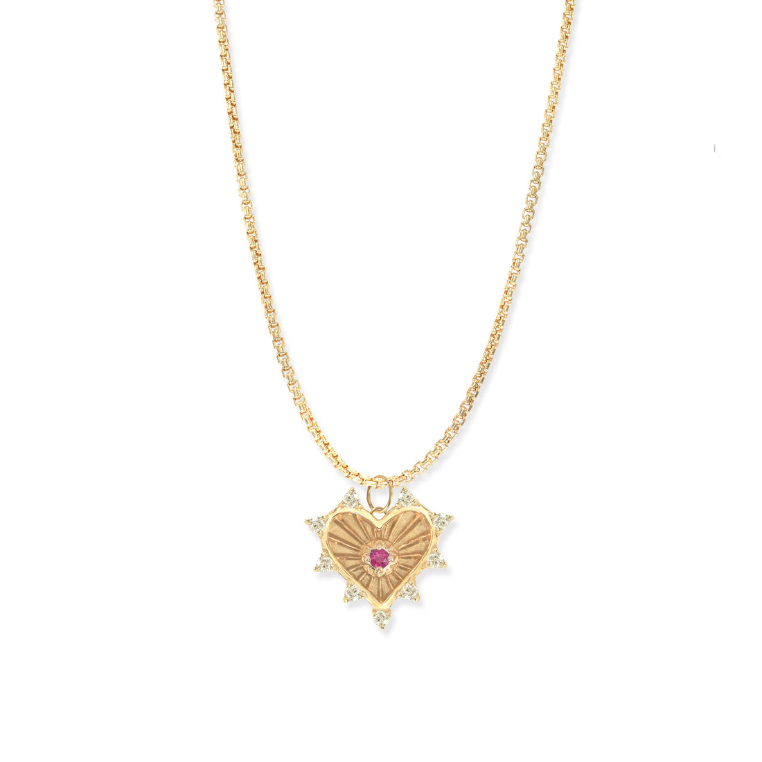 Mini (12mm) Radiant Heart Birthstone Medallion