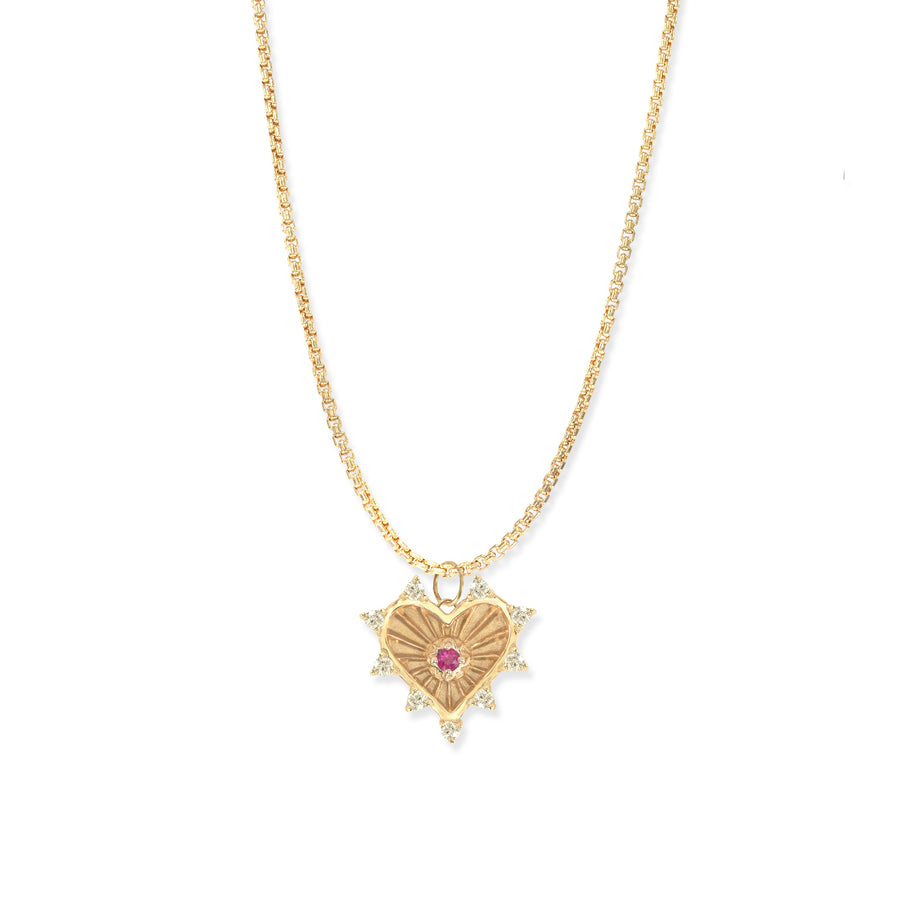 Mini (12mm) Radiant Heart Birthstone Medallion