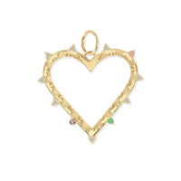 Large Open Heart Gemstone Medallion "Love"