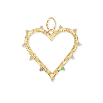 Large Open Heart Gemstone Medallion "Love"