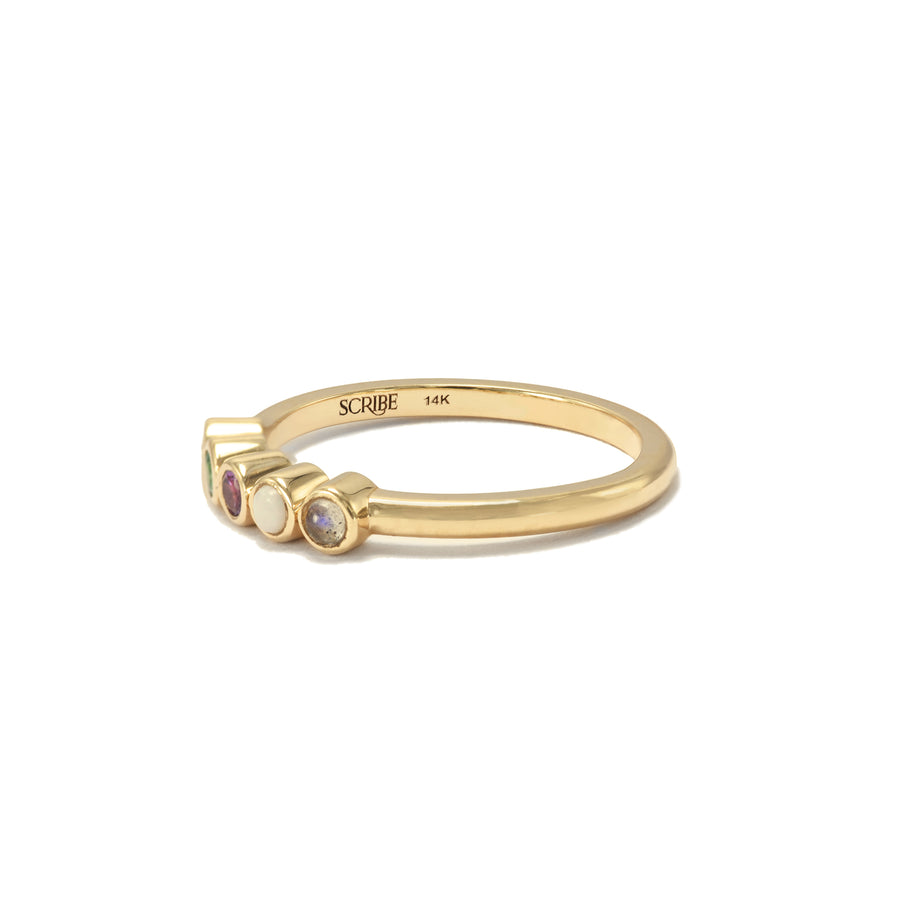 5 Stone "Loved" Stack Ring