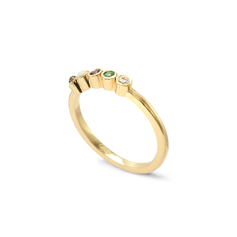 5 Stone "Loved" Stack Ring