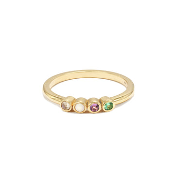 "Love" 4 Stone Stack Ring