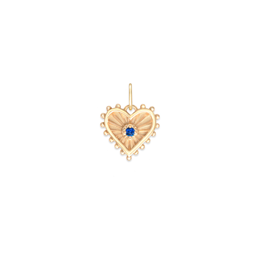 Mini Beaded Radiant Heart Birthstone Medallion