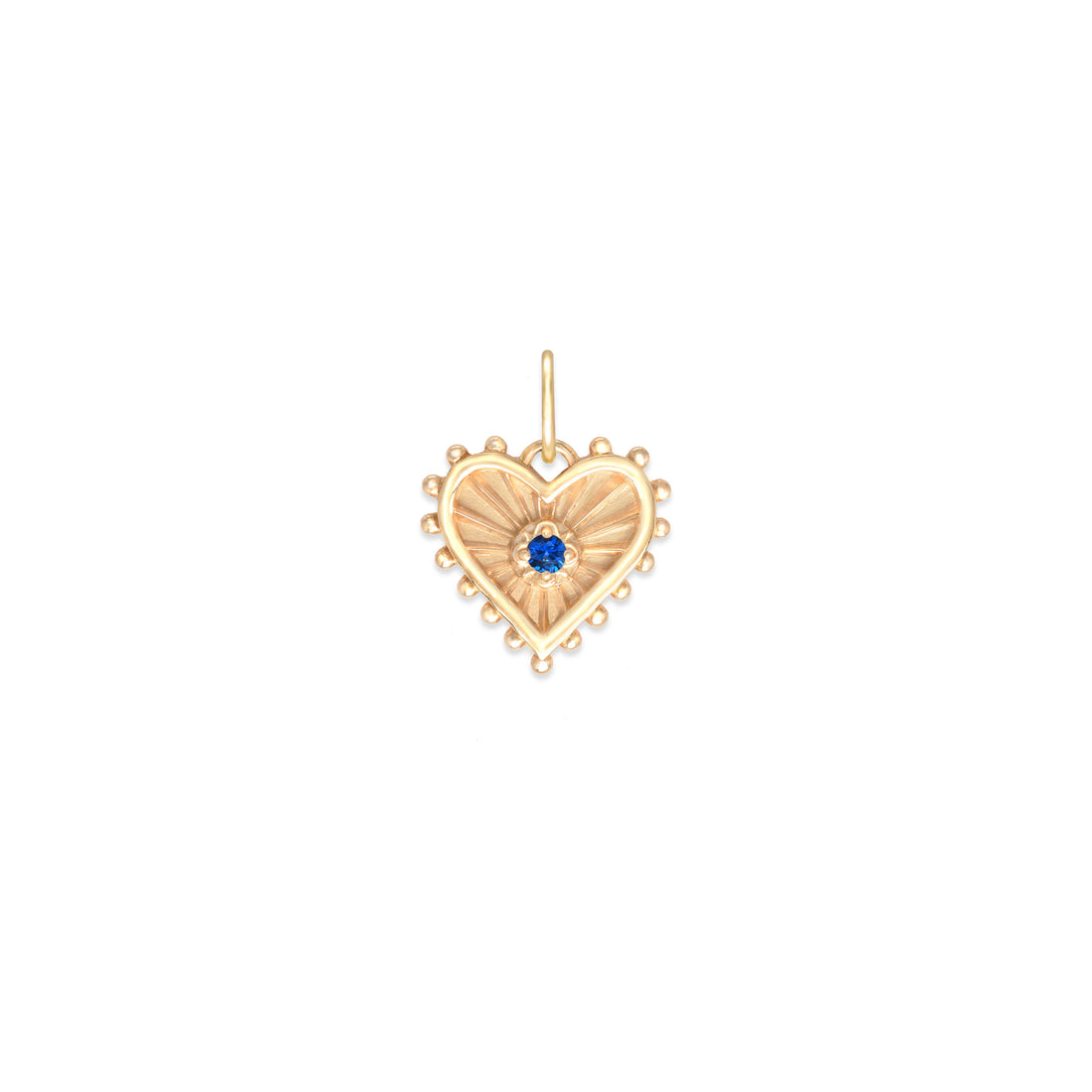 Mini (12mm) Beaded Radiant Heart Birthstone Medallion