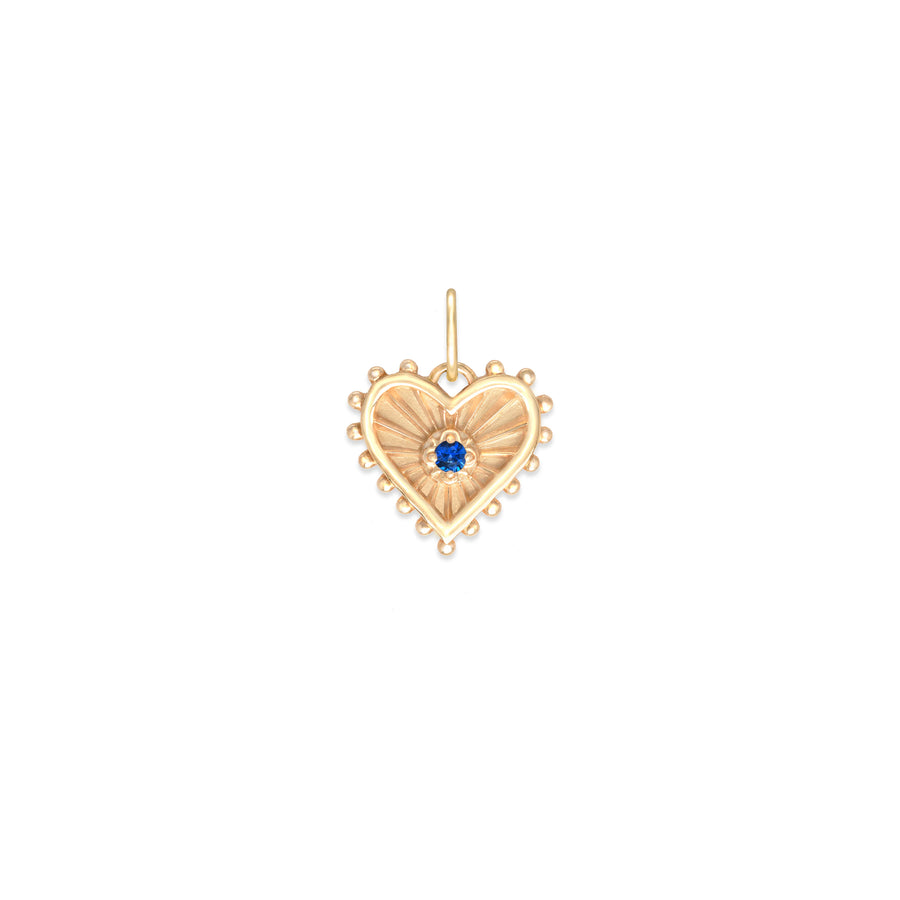 Mini (12mm) Beaded Radiant Heart Birthstone Medallion