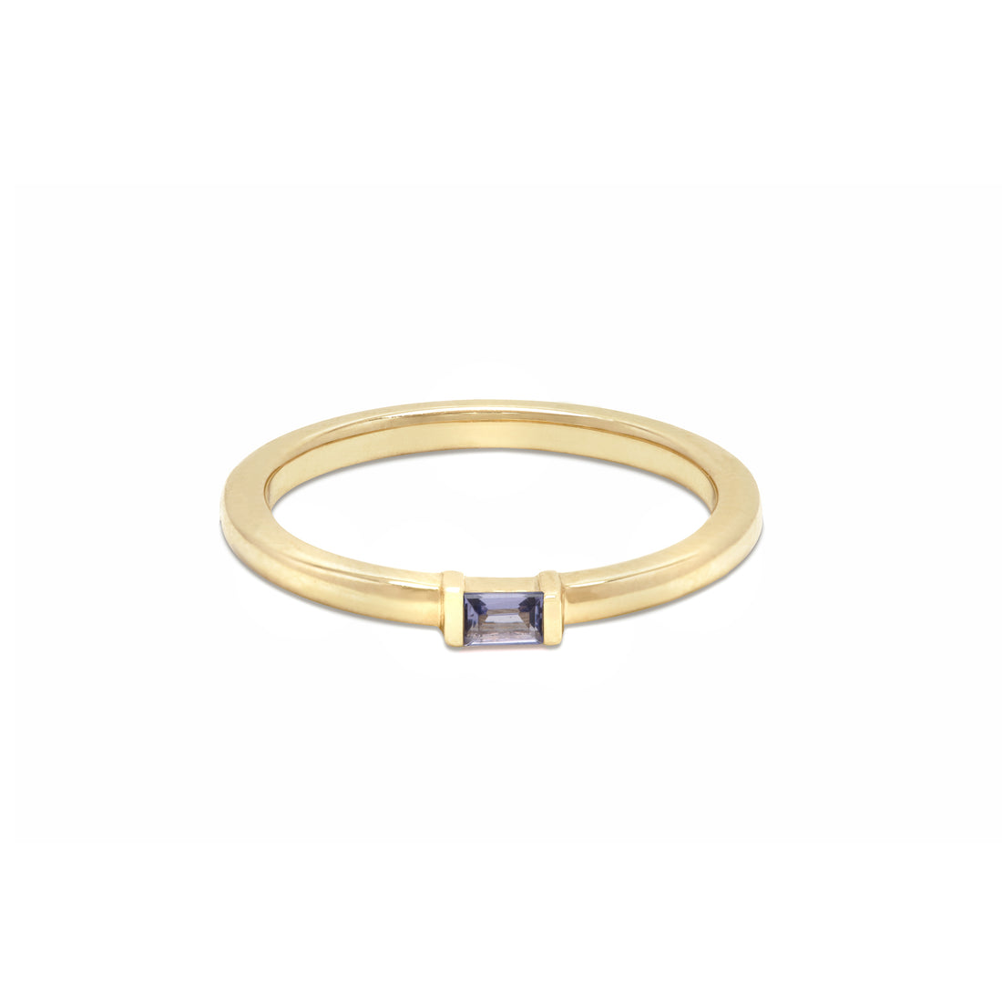Single Baguette Birthstone Stack Ring