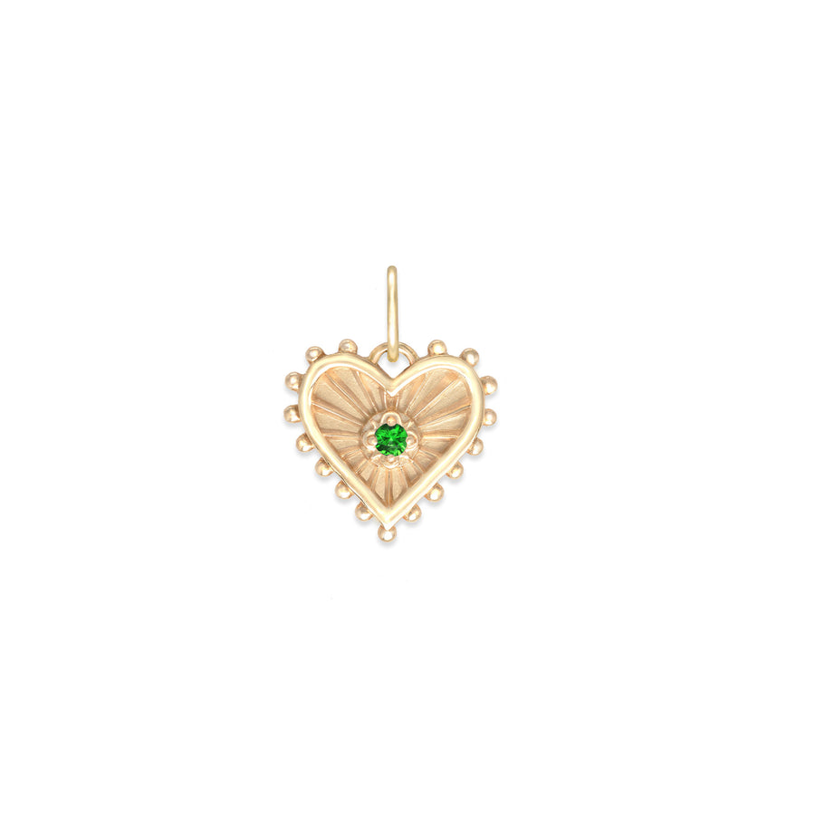 Mini Beaded Radiant Heart Birthstone Medallion