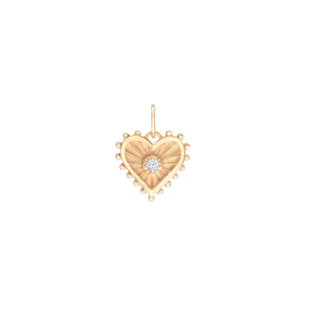 Mini (12mm) Beaded Radiant Heart Birthstone Medallion