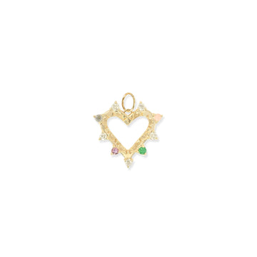 Mini Open Heart Gemstone Medallion "Love"